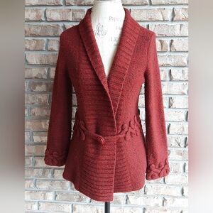 Pendleton Petite Wool Blend Cardigan Long Sleeve Sweater.